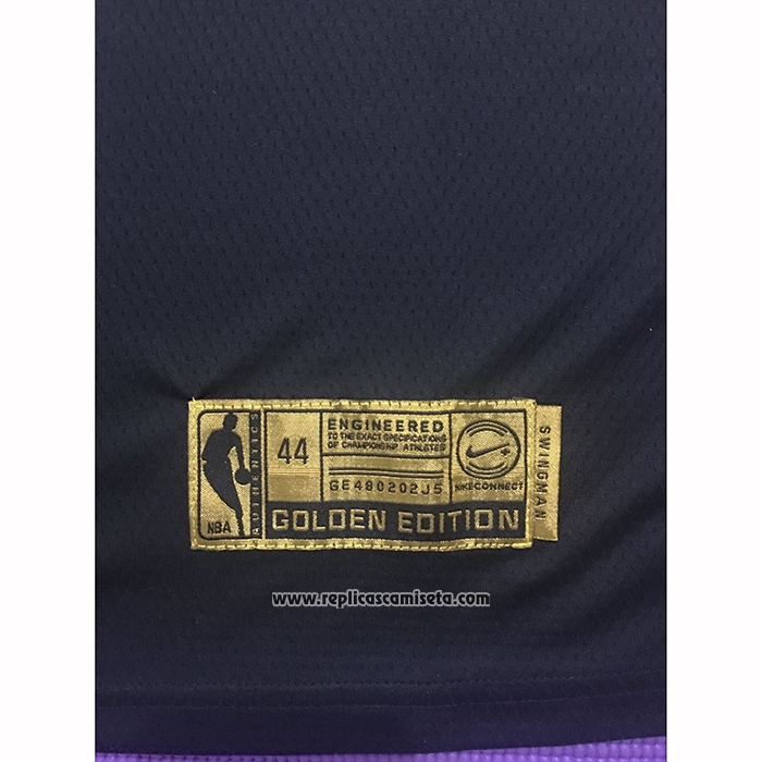 Camiseta Golden Edition Los Angeles Lakers Kobe Bryant #24 Negro